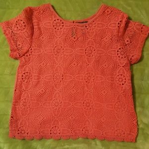 5/$25! Orange Lace top